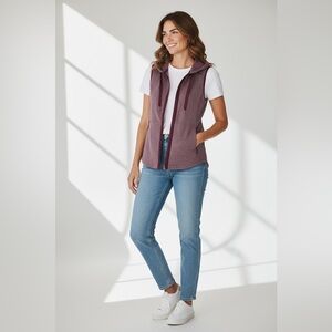 Columbia Hooded Vest Purple Size Small